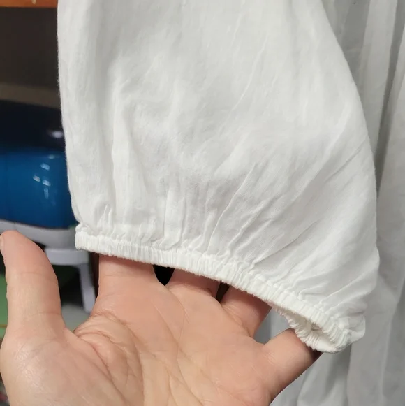 F&F 3/4 Sleeve White 100% Cotton Large Top - Picture 6 of 7